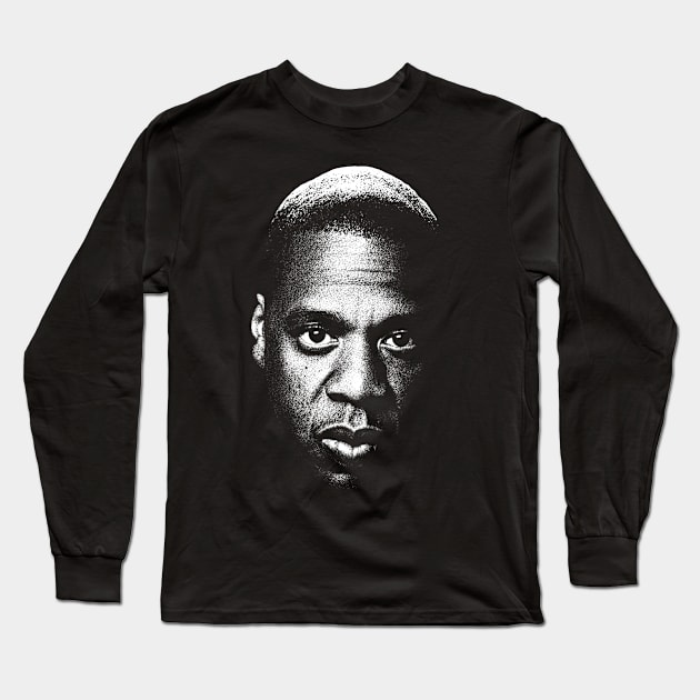 Retro Portrait Jay-Z Long Sleeve T-Shirt by GekNdangSugih